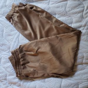 Marc New York Taupe Satin Joggers S NWT